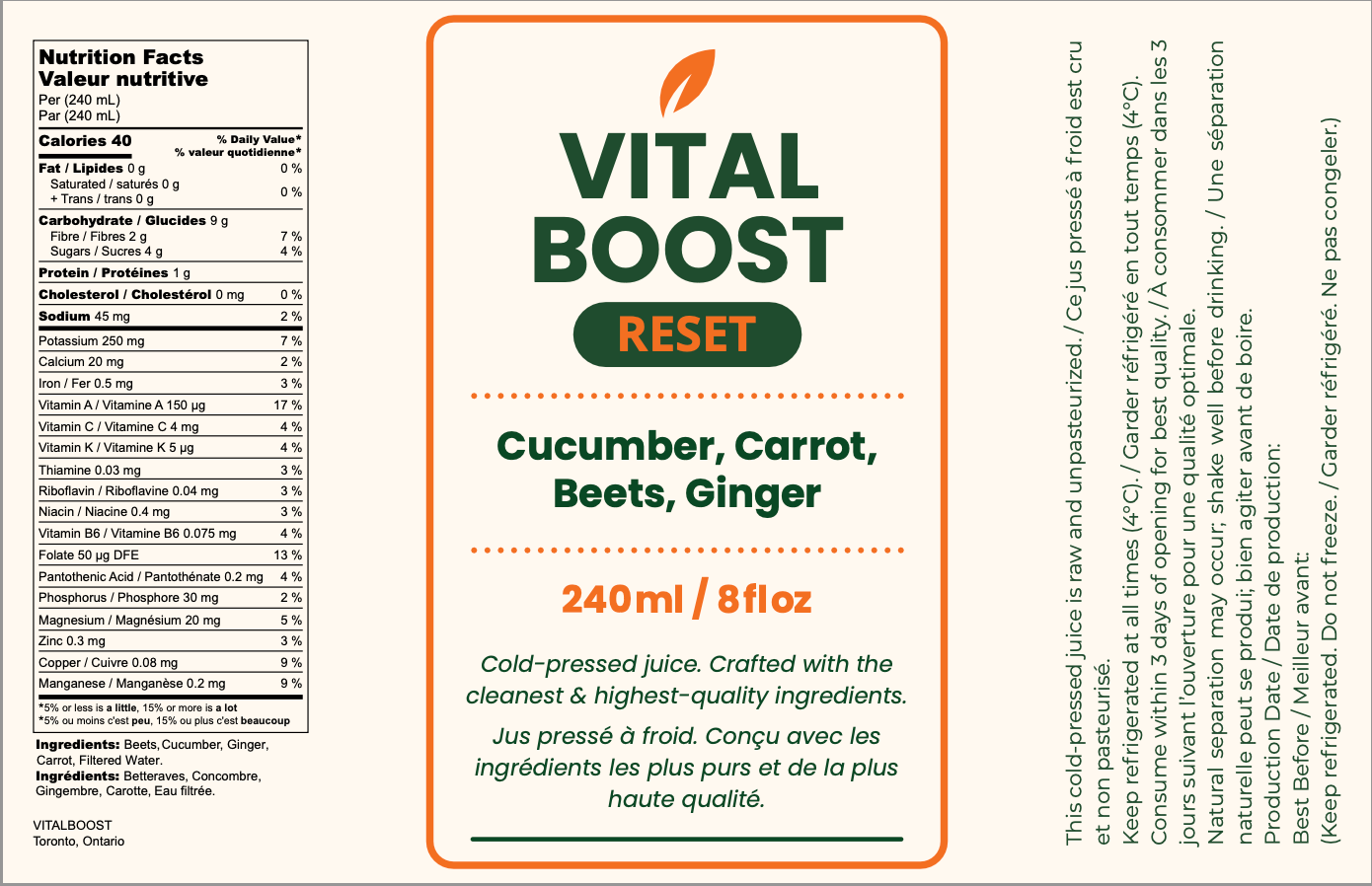 RESET – Cucumber, Carrot, Beets & Ginger